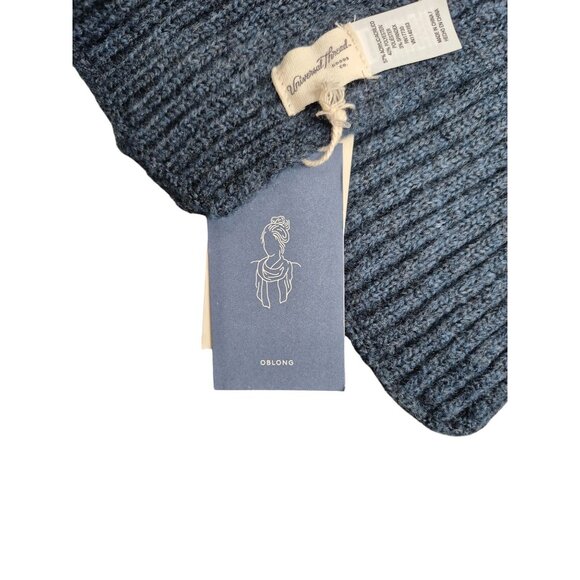 Universal Thread Navy Ribbed Oblong Knit Scarf 72"x8" Soft Acrylic Blend Warm Wi - Picture 2 of 6